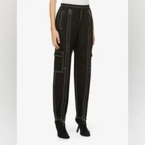 Burberry Maddie Elastic Waist Zip-Front Trousers - Picture 1 of 6